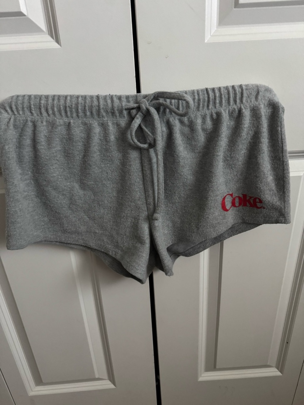 Coca Cola Grey Athletic Lounge Shorts with Red Coke Logo